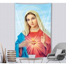 예수님 성화 액자 성모 마리아 그리스도 예수 집 장식 천사 미적 액세서리 벽걸이 기독교 교회 벽화 방 아트 [02] 02 [07] 250x150cm