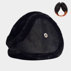 바이빈 겨울 방한 귀마개 대형 남성 털 청음 귀도리 귀돌이, 블랙, 1개