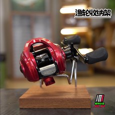 鯽明創意系列路亞漁輪收納架收納包收納箱展示架, 1個, 木作水滴輪收納架