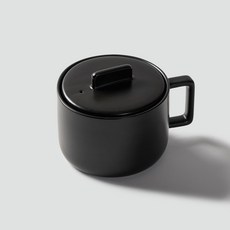 JAJU 전자레인지용 1인 도자기 밥솥_750ml_블랙 - 280425, 블랙, 1개