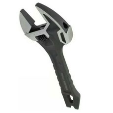 史丹利多功能4合1黑鋼氧化物25CM活動扳手：整合鐵鎚、撬桿、拔釘器，居家修繕必備, 1個