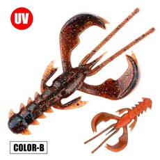 스핀폴러 터프 소프트 플라스틱 낚시 루어 새우게 모양 가벼운 소금물 활성 플로팅 드롭샷 배스송어 낚시용, 4. Color-B / A. 4cm (20pcs), 1개