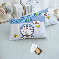 枕頭 兒童枕頭 睡眠枕頭可定制多啦a夢叮當貓長方形枕套學生宿舍臥室兒童房靠墊枕可機洗, xdd-8,30x50cm【只有枕套】迷你可愛