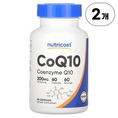 뉴트리코스트 코큐텐 200mg Nutricost CoQ10 200 mg 60정, 2개