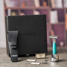FREED 尊爵四件組雙刃刮鬍刀禮盒-湖水綠, 1套, 不需刻字