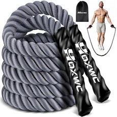 HOXWC 중량 줄넘기 피트니스용 0.9kg(2파운드) 튼튼한 피트니스 훈련을 위한 배틀 로프 남성 및 여성용 홈 체육관에서 전신 운동 다리 팔 강화 근육 안정화 349, 0.7kg(1.5파운드)