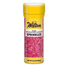 윌튼 핑크 스파클링 설탕 148.8g Wilton Pink Sparkling Sugar Shimmering Sprinkles for Decorating Cakes Cupcak, 분홍색, 1개