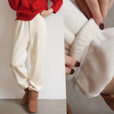 하늘바라기 여성용 겐디 벨로아 융기모 조거 팬츠