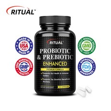 프로바이오틱스 및 프리바이오틱스 보충제 | 장 건강 및 배변 활동 촉진 | 병당 60/120캡슐, 1개, 60정