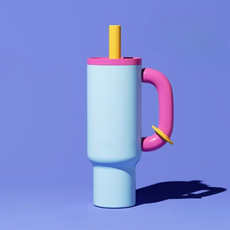 Ait 대용량 1050ml 스텐 차랴용 보온보냉 손잡이 텀블러, 블루, 2개