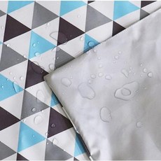 더해피 양면방수 식탁 테이블 피크닉 1인용 매트 코팅 다용도 소풍아이템 유치원 돗자리 용품 시트 imk*12731Vk, 양면방수 매트(싱글)_북유럽 삼각(연하늘)