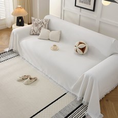 YDKGL 와플 먼지없는 소파 커버 사계절용 부드러움, 1개, 화이트