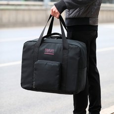 투니스 심플 접이식 데일리 여행용 캐리어 보조가방, 1개, 블랙
