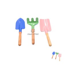 [투마누] 미니원예도구 모종삽피규어 미니원예도구세트 원예 도구 3종, 1개