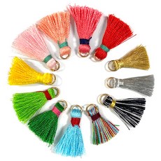 (주)아트인 컬러 미니 고리 태슬, 골드, 10개