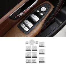 자동차 윈도우 리프트 버튼 스위치 커버 크롬 ABS 인테리어 BMW 1 3 4 5 6 7 시리즈 X3 X4 X5 X6 호환 hight-eruipped 12PCS, [01] hight-eruipped 12PCS, 1개