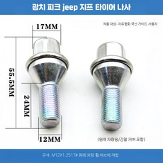 볼트너트 휠 매트 러그 스터드 고정용 볼트 세트, 국산가이드 17 나사 1개 철커버 포함, 1개