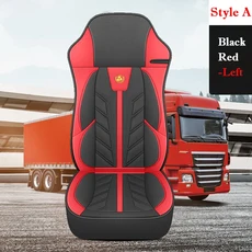 가죽 대형 트럭 버스 시트 용 고강도 쿠션 커버, 1개, A-Black Red-Left, 상세설명참조