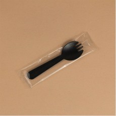 蛋糕捲包裝盒子切塊一次性瑞士虎皮卷半圓烘焙蛋糕班戟西點打包盒, 1個, 黑色叉勺(獨立包裝):1組x50個