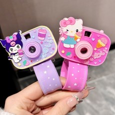 兒童照相機投影卡通啪啪圈手環 公主庫洛米男女寶帶燈玩具 新年禮物, 1個, 投影相機手環-庫洛+凱蒂