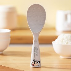 蠟筆小新 可立硅膠飯勺 盛飯鏟子 小白 新之助 送禮 餐具 廚具 烹飪 挖飯匙 飯勺, 1個, 米白色 防滑可立