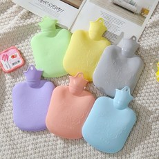 冬季必備 註水式熱水袋 安全保暖 註水熱水袋暖手寶加厚防爆小號便攜嬰兒熱水袋卡通灌水暖肚子暖腰, 小熊灰色500ML,【加厚無異味】滴水不漏