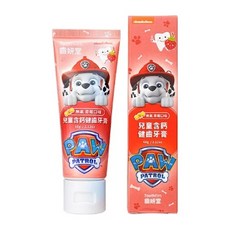 齒妍堂 汪汪隊立大功 兒童無氟含鈣健齒牙膏 Lab52益生菌配方 食品級成分, 1個, 草莓