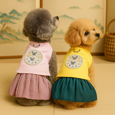 쿠키테일 강아지 애견 한복 노리개 증정, 1개, 핑크