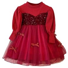 萱寶媽咪baby童裝館 韓版兒童春秋學院風長袖連身裙 女童海軍領公主裙 新年大紅色連身洋裝 過年連身裙 童裝 女童長袖蛋糕裙