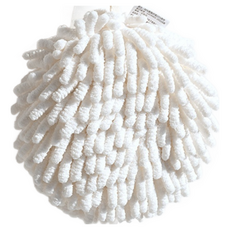 小米粉 雪尼爾擦手球 掛式擦手巾 超強吸水 廚房浴室擦手毛巾 可愛造型擦手球, 白色, 1個