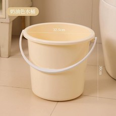 無品牌 水桶 臉盆 加厚耐用 大號塑料桶 手提儲水桶, 學生套 奶油色19L 水桶  加厚材質, 1個