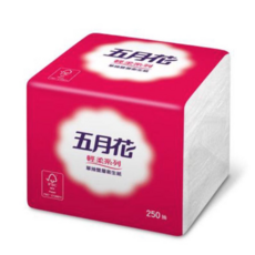 五月花 輕柔系列 單抽式衛生紙 250抽, 48個, 250張