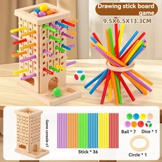 재미있는 3in1 나무 막대 타워 게임 수학 조기 교육 몬테소리 장난감 사고력 훈련 부모-자녀 상호작, 01 A