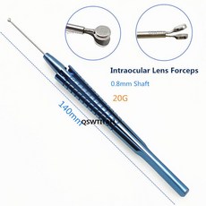 1pcs 티타늄 Capsulorhexis Forcep Virtreo-Retinal 악기 안과 Intraocular 렌즈 집게 가위 외과 인 스트, 04 Lens Forceps -20G, 1개