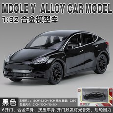 特斯拉 Tesla 模型車 Model Y Model3 煥新版 聲光迴力車 1:32 合金模型 電動車, 黑色, 1個