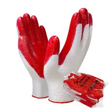 장갑이네 더 짱짱한 빨간 반코팅장갑 목장갑 100켤레, 1개, 국산 13G 반코팅 남성L 100켤레