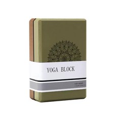 瑜珈磚 高密度EVA材質 防滑瑜珈磚 輔助伸展瑜珈磚, EVA款橄欖綠+伽羅棕色, 1個