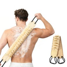 BAINAHUAN Exfoliating BACK 백 ScRUBBER 러버 for Shower HANDLES 핸들 DOUBLE 더블 SIDE 사이드d Exfoliator Bath, Beige