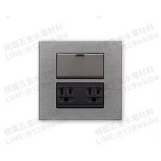 Suzone樹榮 威瑪系列 WM-3717A/3723A/3733A 開關插座, 1個, 雙聯一開關雙插座附接地,黑