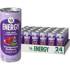 V8 +ENERGY Diet 딸기 레모네이드 에너지 드링크 1회 제공량 당 10칼로리 함유 236ml(8액량 온스) 캔 (6팩)