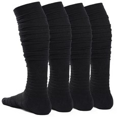 Dingcooler Scrunch 풋볼 양말 2팩 엑스트라 롱 패딩 운동용 양말 남성 및 여성용 흑백 163063