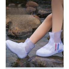 gouwa-65 방수 신발 커버 레인부츠 덧신 미끄럼방지 방수슈즈 커버, 1개, 브라운