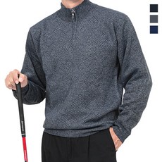 제로골프 남성 골프니트 반집업 티셔츠 보아털 기모니트 CBC491