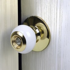 1002 화이트 원형 (동전형) 방문손잡이, 1세트