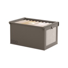 오드상회 투명창 커버형 정리함 수납정리함 의류정리함, 그레이, 1개