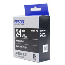 *정품* [ EPSON ] 라벨테이프, SD24K-PX [24mm 검정/백색글씨], 1개