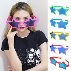 토이즈데이 대왕별 선글라스 파티 졸업 사진 촬영 소품 인싸 안경, 6개, 그린+블루+엘로우+핑크+퍼플+레드