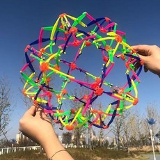 good 魔術伸縮球萬能開花球拋球變大變小彩色球收縮手抓球兒童玩具, 1個, 中號 升級款 帶燈2個裝