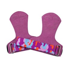 牛皮拉力帶 助力帶 三合一拉力帶 拉力帶 握力帶 引體向上 健身牛皮護掌運動握力帶女器械單槓防滑手腕, 紫色S碼, 1個