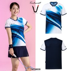 테크니스트 배드민턴 남성 여성 티셔츠 반팔 상의 블루 화이트 TNT56039 경기복